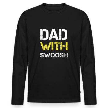 Dad with swoosh - Men's Premium Organic Long Sleeve Shirt - black - Front - Nico (187cm)