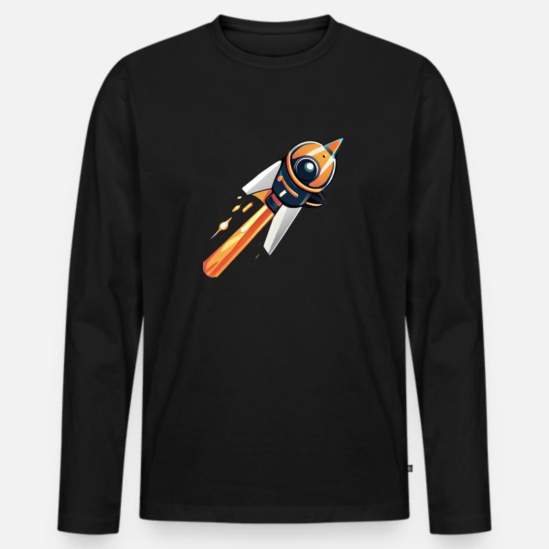 Fusée allant dans l'espace - T-shirt manches longues Premium bio Homme - noir