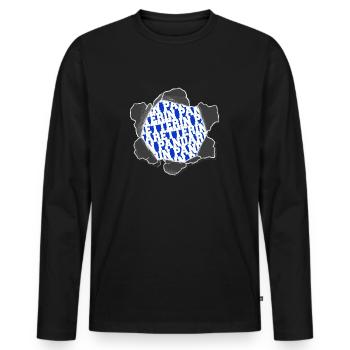 fleischfrei humor cool spaß lustig - Männer Premium Bio Langarmshirt - Schwarz - Vorne - Nico (187cm)