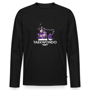 Allkampf Taekwondo-Girl TKD Tae-Kwon-Do - T-shirt manches longues Premium bio Homme - noir - Devant - Nico (187cm)