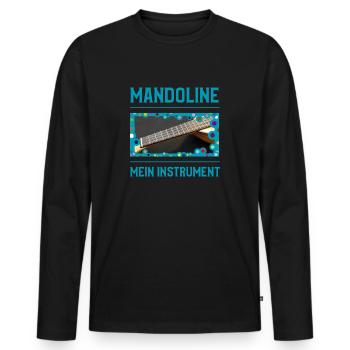 Mandoline Griffbrett mit Rahmen blau - Männer Premium Bio Langarmshirt - Schwarz - Vorne - Nico (187cm)