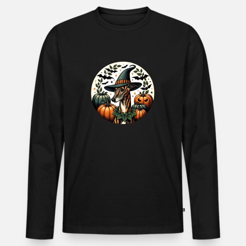 Halloween gestromt - Männer Premium Bio Langarmshirt - Schwarz