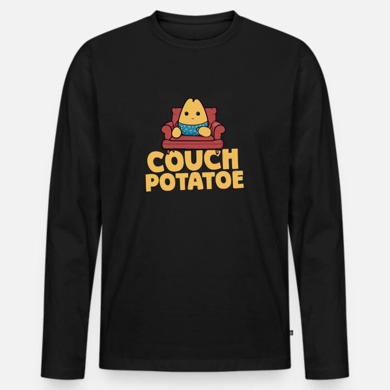 Couchpotatoe Entspannung - Männer Premium Bio Langarmshirt - Schwarz
