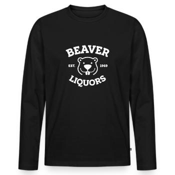 Beaver - Männer Premium Bio Langarmshirt - Schwarz - Vorne - Nico (187cm)
