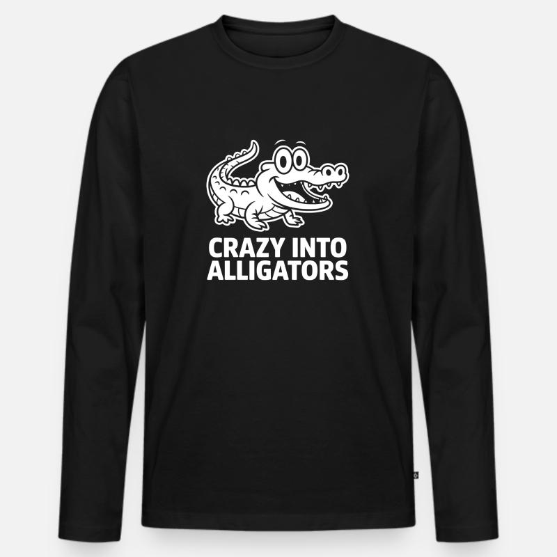 Niedliche Alligator-Alligatoren - Männer Premium Bio Langarmshirt - Schwarz