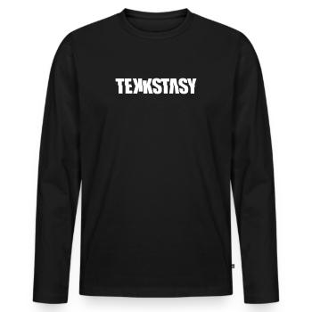 TEKKSTASY Hard Tekk Tekkno bpm Techno Rave Spruch - Männer Premium Bio Langarmshirt - Schwarz - Vorne - Nico (187cm)