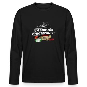 Feuerwerk Lebe fuer Pyro Silvester - Männer Premium Bio Langarmshirt - Schwarz - Vorne - Nico (187cm)