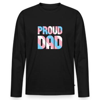 Proud Dad Transgender - Men's Premium Organic Long Sleeve Shirt - black - Front - Nico (187cm)