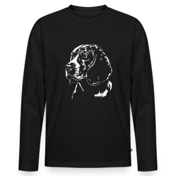 BEAGLE Hundeportrait Jagdhund Hund Hunde Wilsigns - Männer Premium Bio Langarmshirt - Schwarz - Vorne - Nico (187cm)