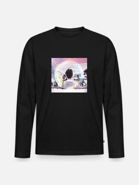 Mädchen im Einkaufszentrum - Männer Premium Bio Langarmshirt - Schwarz