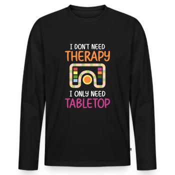 Joueur de plateau de jeu de société Personnage Nerd - T-shirt manches longues Premium bio Homme - noir - Devant - Nico (187cm)