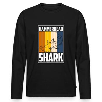 Hai Haifischflosse Segeln Raubfisch - Männer Premium Bio Langarmshirt - Schwarz - Vorne - Nico (187cm)