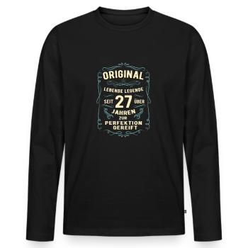Original seit über 27 Jahren Geburtstag Geburt - Männer Premium Bio Langarmshirt - Schwarz - Vorne - Nico (187cm)