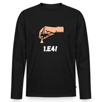 Schach Geschenk Schachspiel Shirt Schachmatt König - Männer Premium Bio Langarmshirt - Schwarz - Vorne - Nico (187cm)