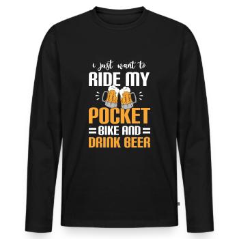 Motocross Biker Mud - Men's Premium Organic Long Sleeve Shirt - black - Front - Nico (187cm)