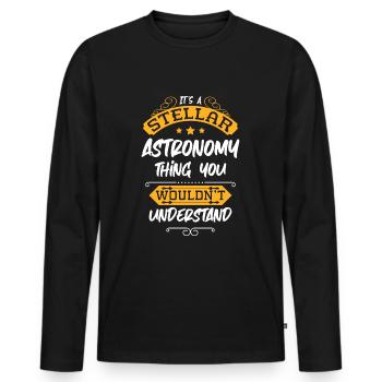 Astronaut Weightless Star Rocket - Men's Premium Organic Long Sleeve Shirt - black - Front - Nico (187cm)