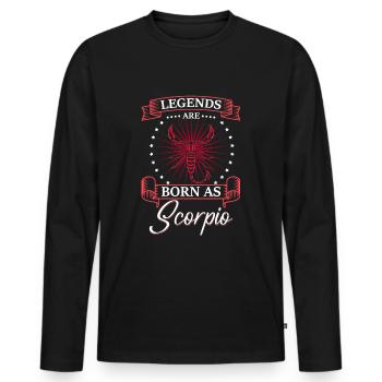 Scorpio Zodiac Sign Constellation Water - Men's Premium Organic Long Sleeve Shirt - black - Front - Nico (187cm)