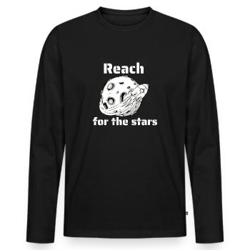 Reach For The Stars Retro Outer Space Designs - Men's Premium Organic Long Sleeve Shirt - black - Front - Nico (187cm)