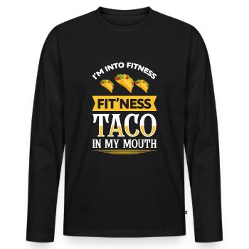 Buffet Food Gourmets - Men's Premium Organic Long Sleeve Shirt - black - Front - Nico (187cm)