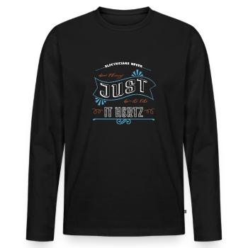 electricians geek quote electrical electrician - Männer Premium Bio Langarmshirt - Schwarz - Vorne - Nico (187cm)
