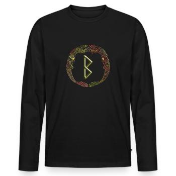 Berkano - Men's Premium Organic Long Sleeve Shirt - black - Front - Nico (187cm)
