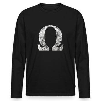 Signe Oméga - T-shirt manches longues Premium bio Homme - noir - Devant - Nico (187cm)