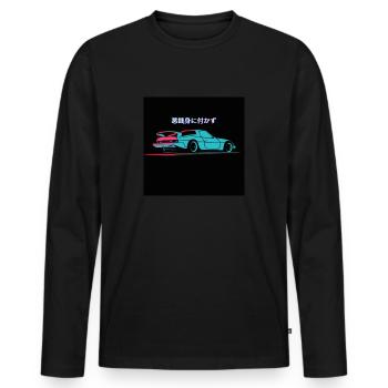 Japanese Sports Car Illustration - Men's Premium Organic Long Sleeve Shirt - black - Front - Nico (187cm)