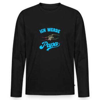 Ich werde Papa Vater Väter Vatertag - Männer Premium Bio Langarmshirt - Schwarz - Vorne - Nico (187cm)
