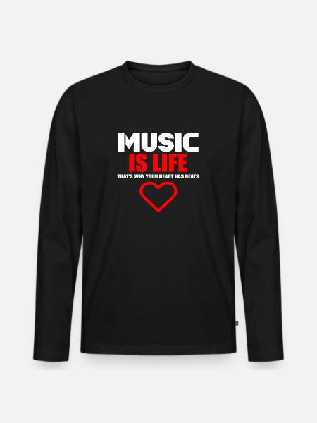life music logo - Men's Premium Organic Long Sleeve Shirt - black