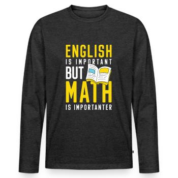 University Uni School Learning - Men's Premium Organic Long Sleeve Shirt - heather anthracite - Front - Nico (187cm)
