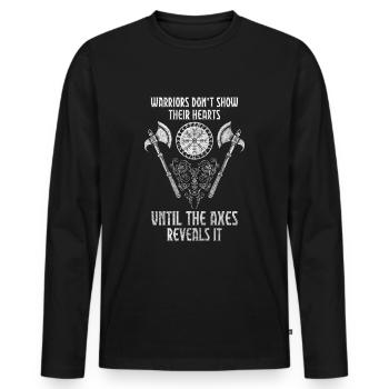 Viking God Mythology - Men's Premium Organic Long Sleeve Shirt - black - Front - Nico (187cm)