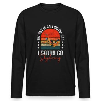 Fallschirmspringer Sprung Base Jump - Männer Premium Bio Langarmshirt - Schwarz - Vorne - Nico (187cm)