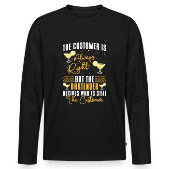 Cocktail Mixer Party Pina Colada - T-shirt manches longues Premium bio Homme - noir - Devant - Nico (187cm)