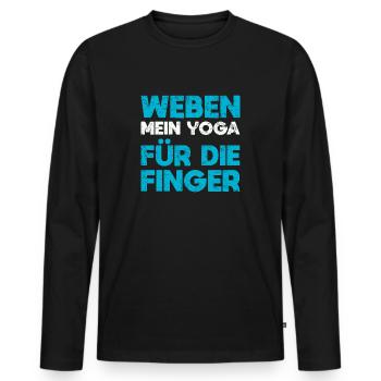 Weben - Mein Yoga Für Die Finger - Männer Premium Bio Langarmshirt - Schwarz - Vorne - Nico (187cm)