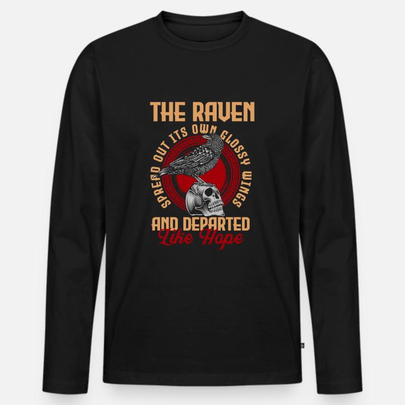 Krähe Seele Schwarz Dichter - Männer Premium Bio Langarmshirt - Schwarz