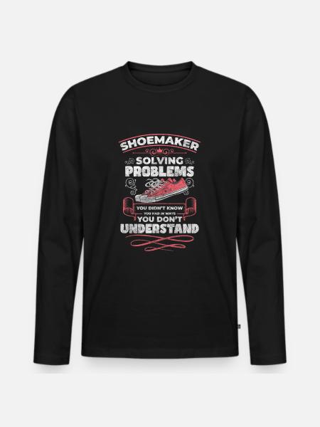Shoemaker Shoe Artisan Boots - Men's Premium Organic Long Sleeve Shirt - black