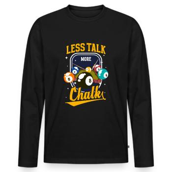 Joueur d’entraînement de billard 8 balles - T-shirt manches longues Premium bio Homme - noir - Devant - Nico (187cm)