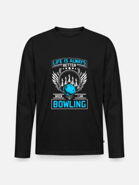 Bowling Ball Bowling Team - Men's Premium Organic Long Sleeve Shirt - black