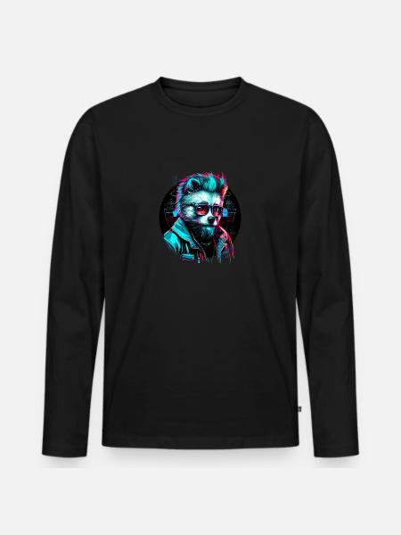 Cyber panda - Men's Premium Organic Long Sleeve Shirt - black