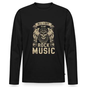 Rock Hardrocker Heavy Metal - Männer Premium Bio Langarmshirt - Schwarz - Vorne - Nico (187cm)