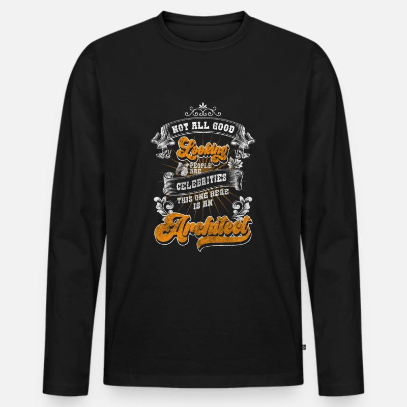 Engineer Style House Construction Builder - Men's Premium Organic Long Sleeve Shirt - black