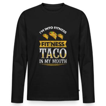 Connaisseurs de repas - T-shirt manches longues Premium bio Homme - noir - Devant - Nico (187cm)