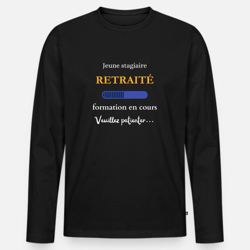 Jugendpraktikant im Ruhestand - Männer Premium Bio Langarmshirt - Schwarz