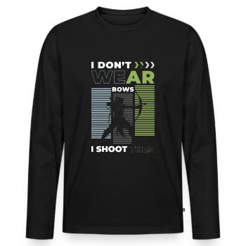 Shooter, Hunting, Shooting, Arrow - Men's Premium Organic Long Sleeve Shirt - black - Front - Nico (187cm)