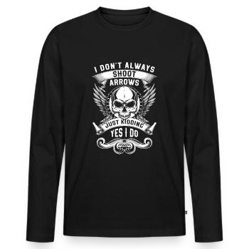 Archery Crossbow Hit - Men's Premium Organic Long Sleeve Shirt - black - Front - Nico (187cm)