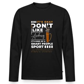 Archery Bow Hits - Men's Premium Organic Long Sleeve Shirt - black - Front - Nico (187cm)
