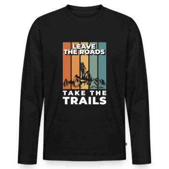 Escalade, Rochers, Nature, Sport - T-shirt manches longues Premium bio Homme - noir - Devant - Nico (187cm)