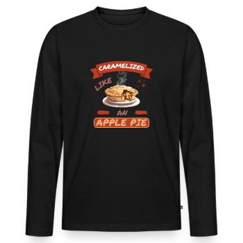 Caramelized Apple Pie - Men's Premium Organic Long Sleeve Shirt - black - Front - Nico (187cm)