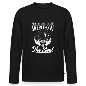 Rêver, souhaiter le bonheur - T-shirt manches longues Premium bio Homme - noir - Devant - Nico (187cm)