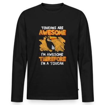 Tukan Tropen Amazonas Fliegen - Männer Premium Bio Langarmshirt - Schwarz - Vorne - Nico (187cm)